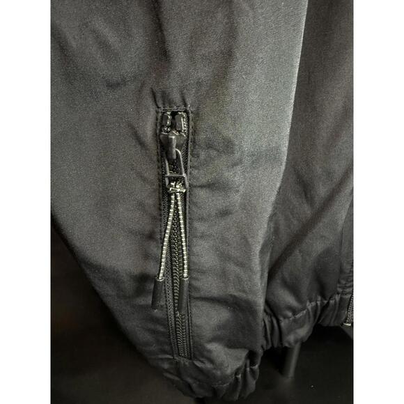 GSTQ Woven Off The Shoulder Top Womens Extra Small Black Beauty Zip Pullover New - Picture 3 of 6